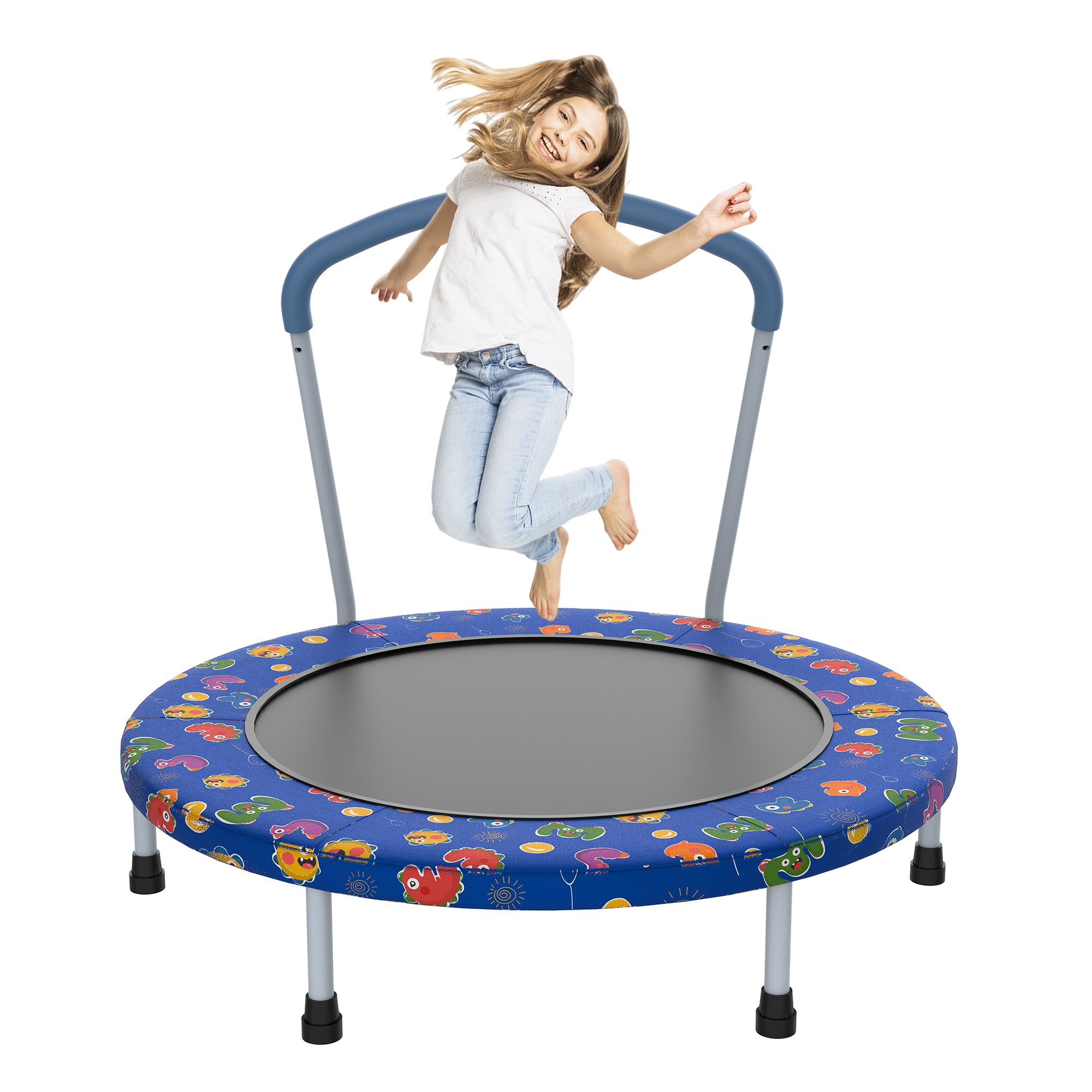 Mini Trampoline For Kids Ages 1-6 Indoor Outdoor Trampoline With Handle  For Kids