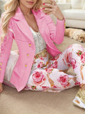 Women’s Casual Two-piece Set, Suit Pants Set, New Casual Fashion Set, Women’s Suit&pants Printed Slim Fit Pants Set, Women’s Clothing