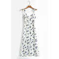 Fashion Strapless Back Floral Print Dress