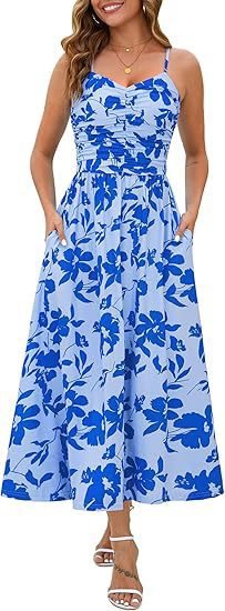Elegant Pleated Floral Pocket Dress For Women