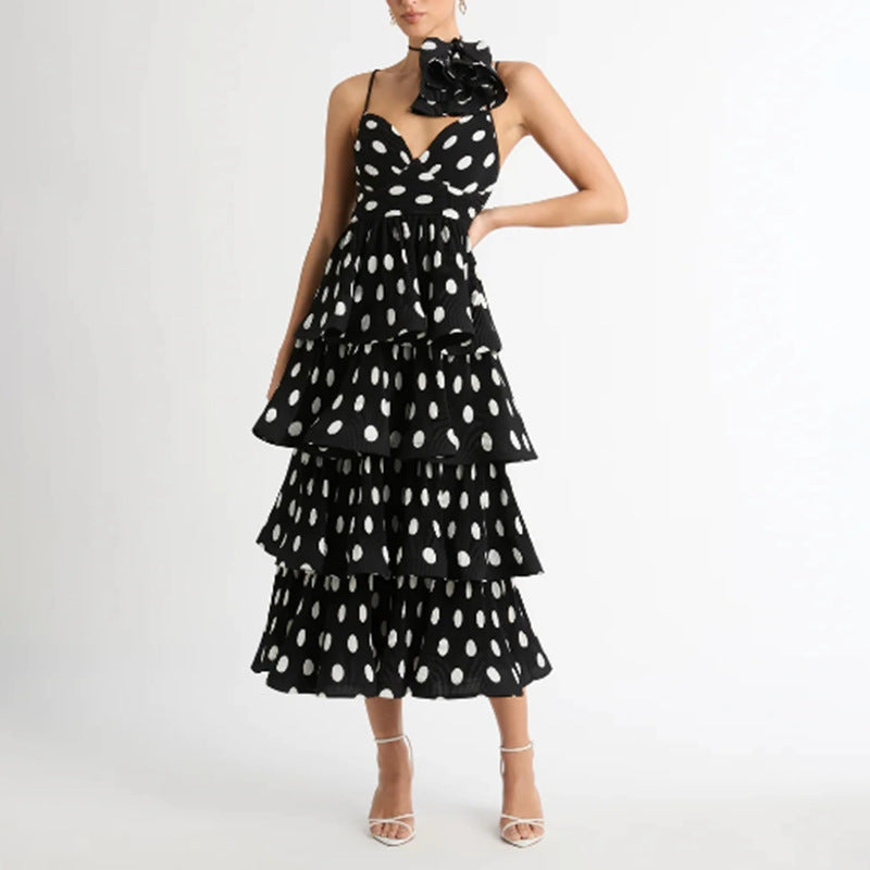 Sling Design Cake Layer Dress Female