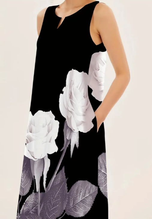 Floral Print Long Dress For Women