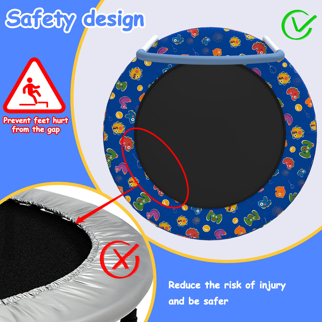 Mini Trampoline For Kids Ages 1-6 Indoor Outdoor Trampoline With Handle  For Kids