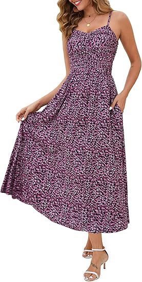 Elegant Pleated Floral Pocket Dress For Women