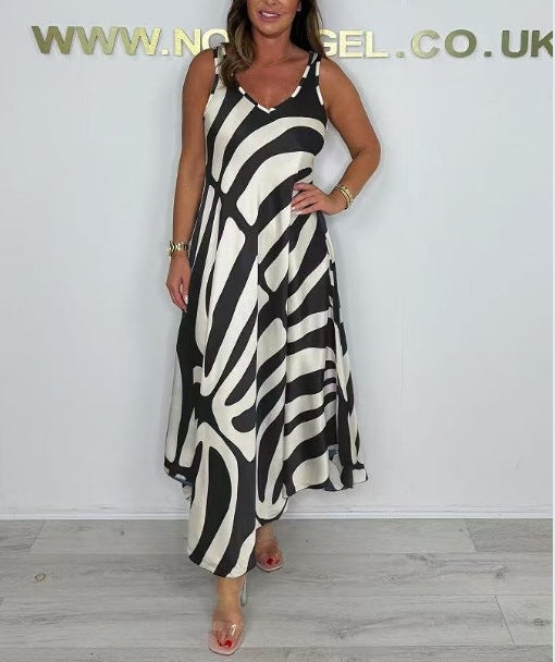 Women's Silk Blended Printed Pocket Dress