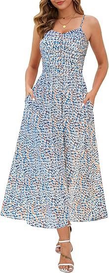 Elegant Pleated Floral Pocket Dress For Women