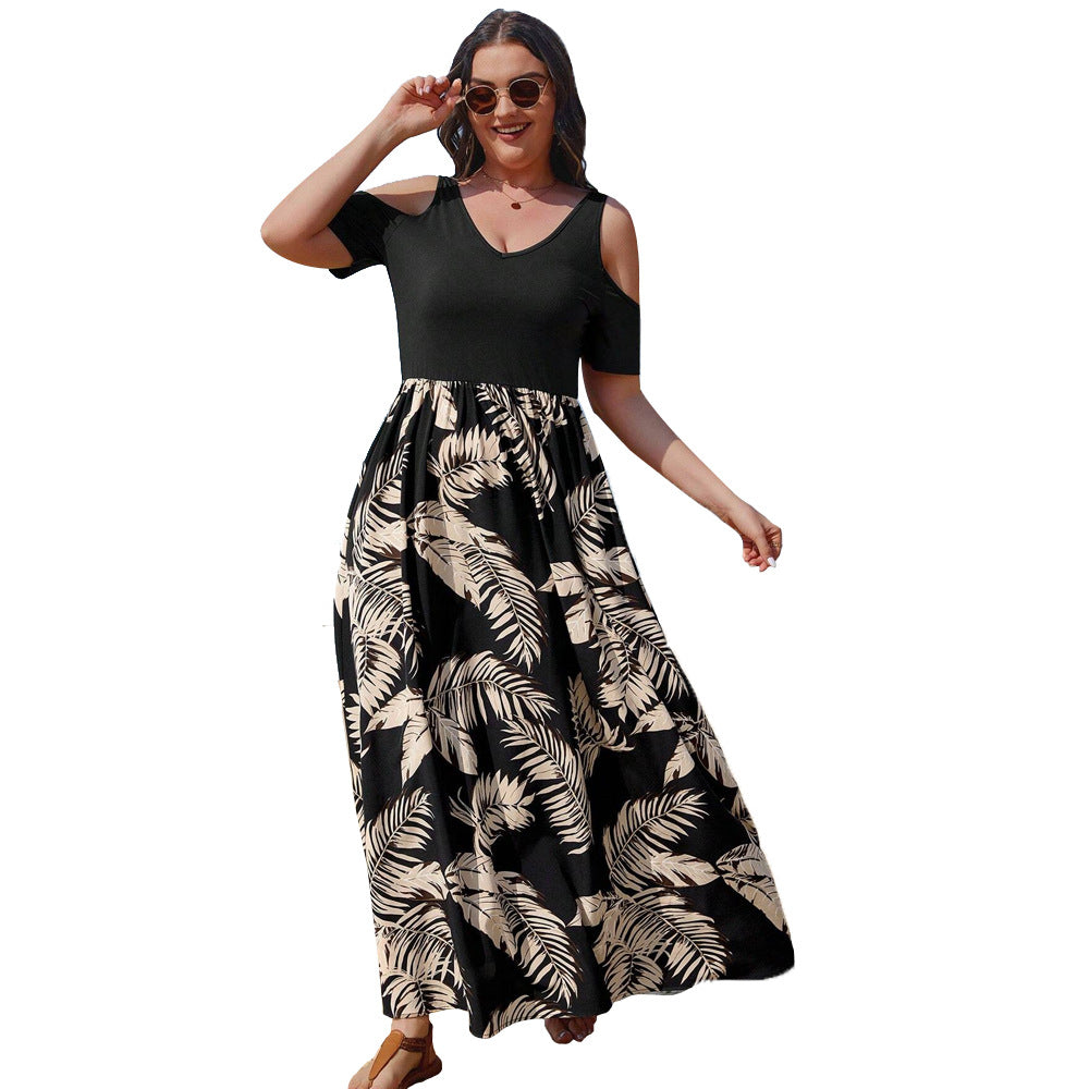 Fashion Personalized Floral V-neck Dress Women