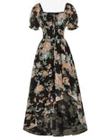 French-style Floral Print Slim-fit Slip Dress For Women