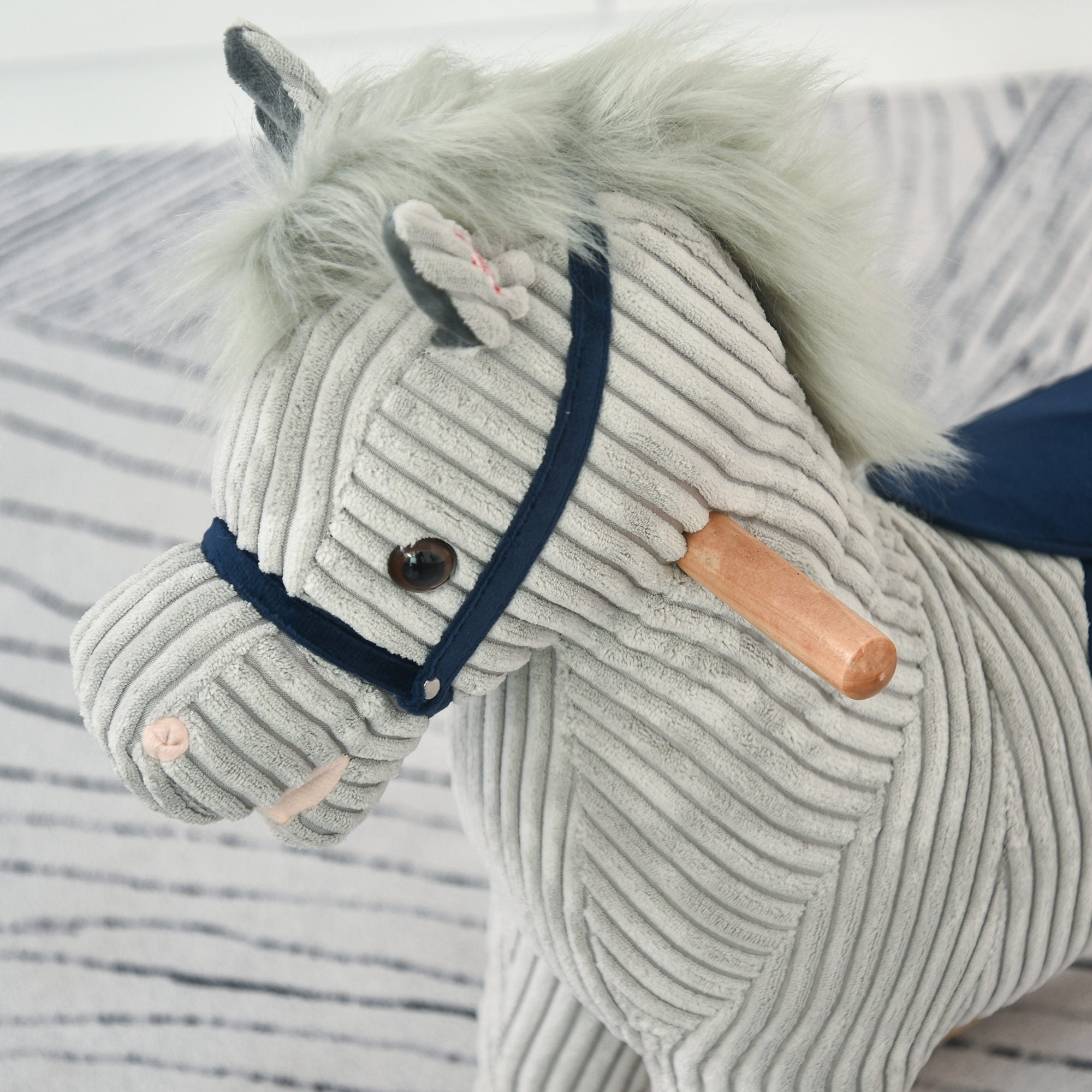 Kids Rocking Horse Plush Ride on Horse Toddle Rocker for 36-72 Months
