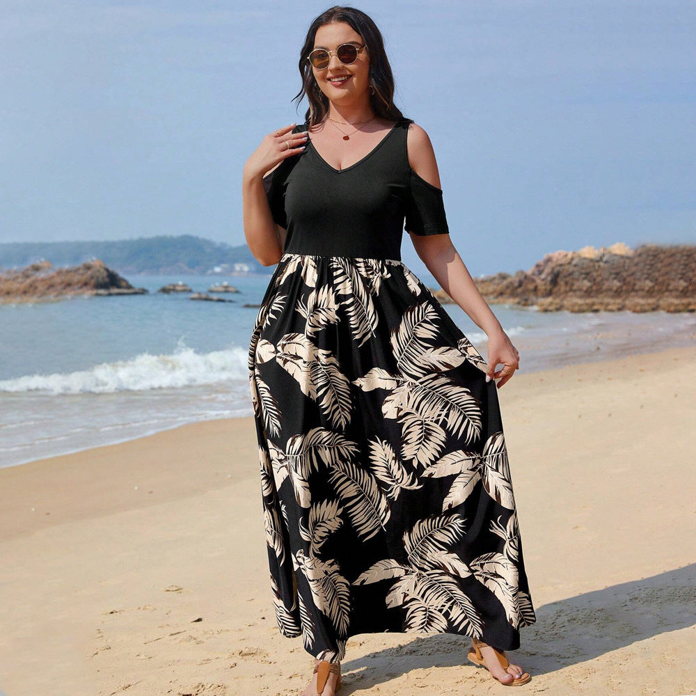 Fashion Personalized Floral V-neck Dress Women