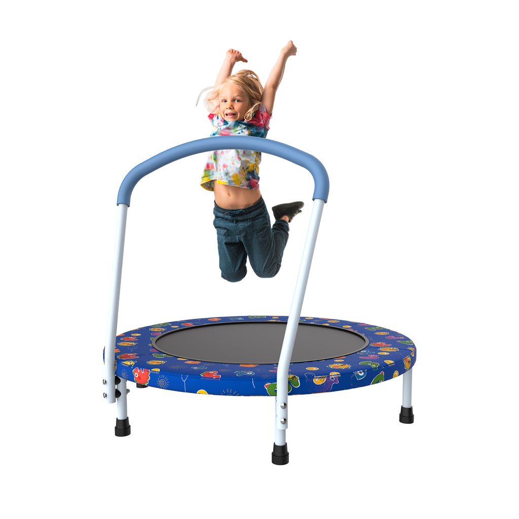 Mini Trampoline For Kids Ages 1-6 Indoor Outdoor Trampoline With Handle  For Kids