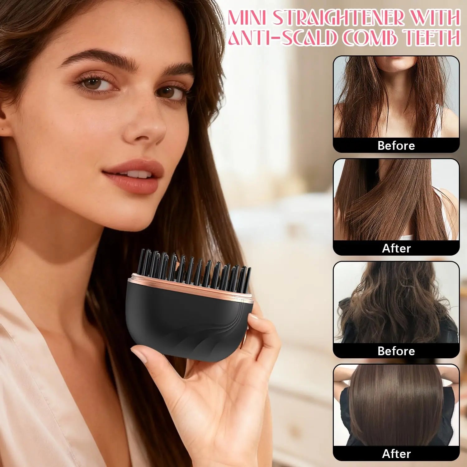 SmoothGo Portable Hair Straightener Brush
