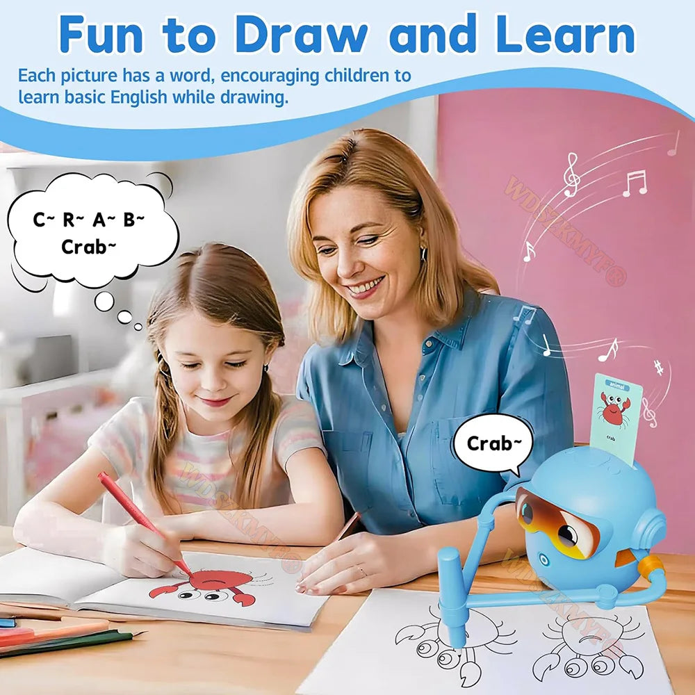 Intelligent Voicebots Drawing Robot For Kids Voice Interactive Early Education Drawing Machine Magic Painting Gift For Boy Girls