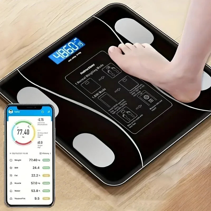 Smart Body Fat Scale  Bluetooth Health Scale Wireless LED Digital Weight Scale Body Composition Analyzer Testing Body Fat Scale