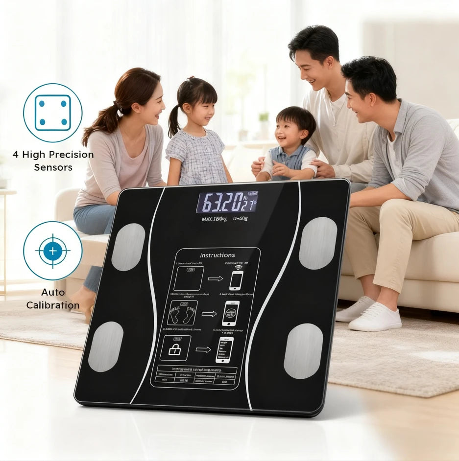 Smart Body Fat Scale  Bluetooth Health Scale Wireless LED Digital Weight Scale Body Composition Analyzer Testing Body Fat Scale