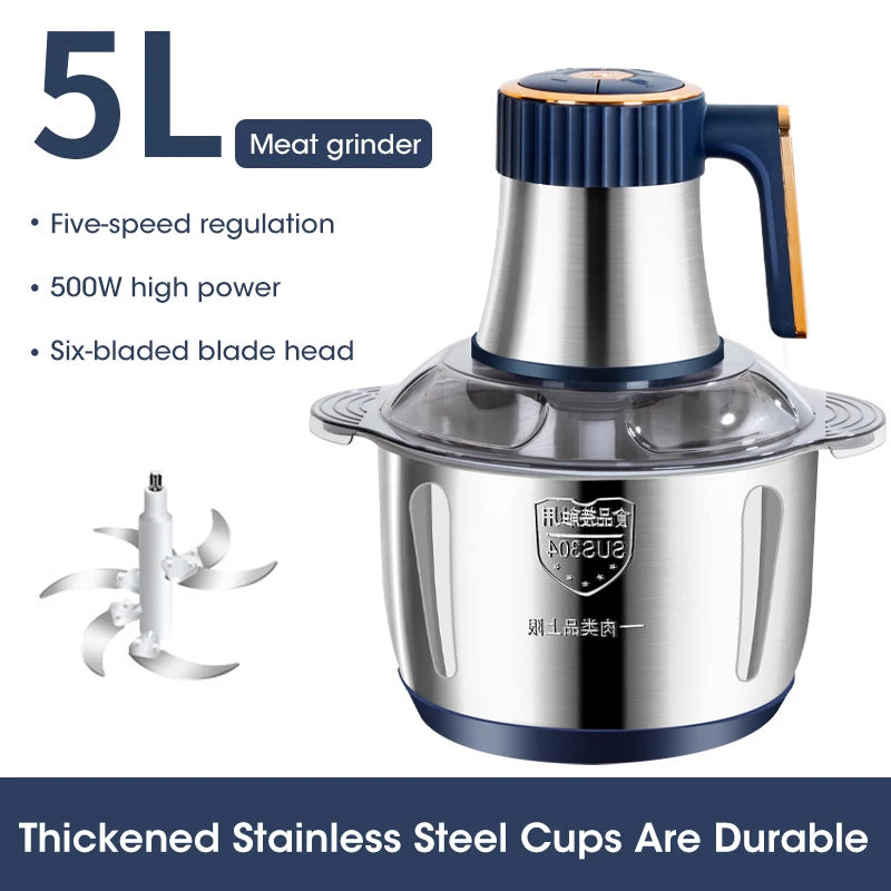 Electric meat grinder- Smart Chef Pro 5L Multi-Function Food Processor