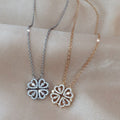 Explosive Style Detachable Deformed Four-leaf Clover Necklace For Women A Multi-wearing Zircon Small Love Short Clavicle Chain