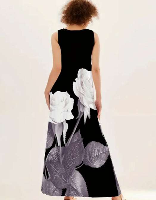 Floral Print Long Dress For Women