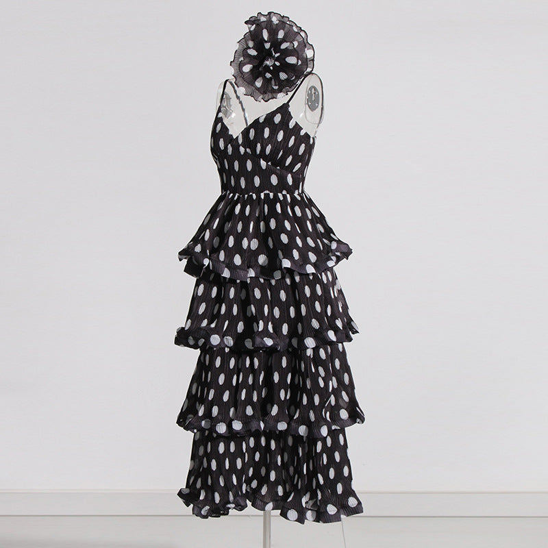 Sling Design Cake Layer Dress Female