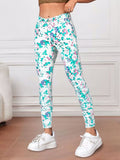 Fashionable And Versatile Blue High Waisted Elastic Flared Pants For Women - Cat Whisker Pattern Design