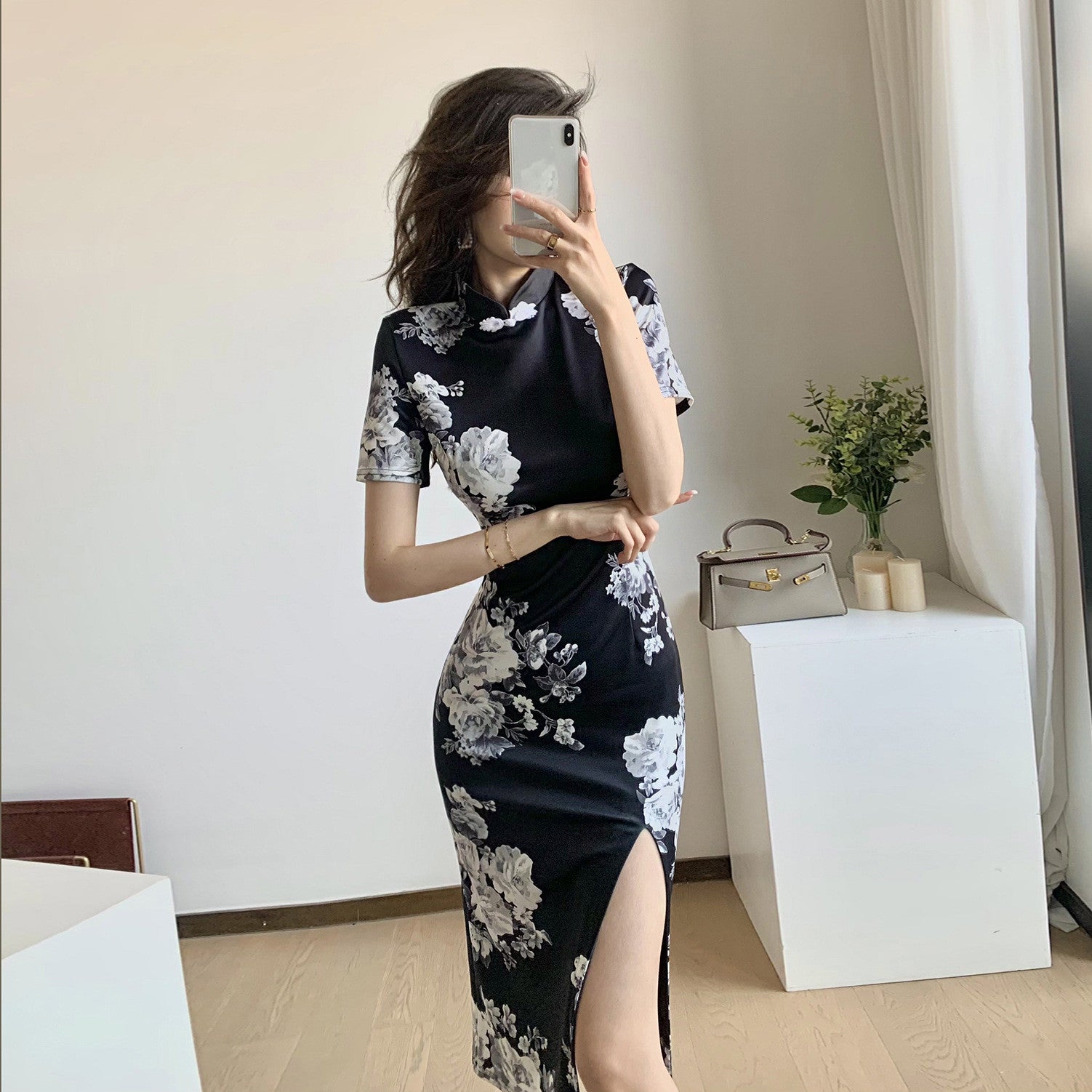 Women's Mid-length Package Hip Tight Cheongsam Dress