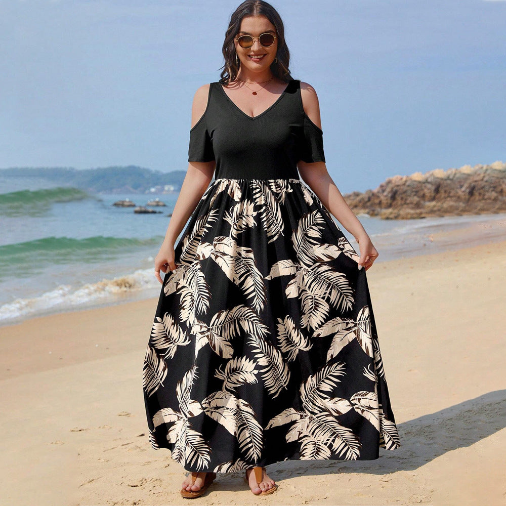 Fashion Personalized Floral V-neck Dress Women